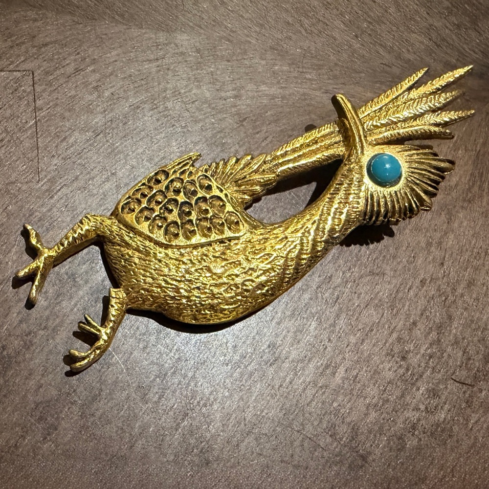 Vintage Roadrunner Brooch J Ritter Signed Bird Pin - Picture 11 of 12
